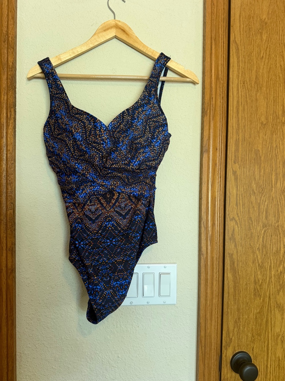 Blue and Black Patterned women’s ' One-Piece Swimsuit